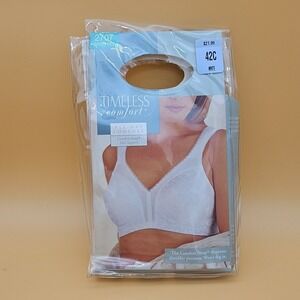 Vintage Sears Timeless Comfort Bra 42C White 2707 NOS New Wirefree